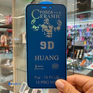 Película Cerâmica Fosca com Privacidade Iphone 15 Plus e Iphone 15 Pro Max