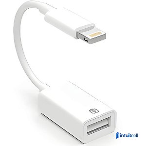 Adaptador OTG USB para Lightning 15cm – Conexão para iPhone e iPad