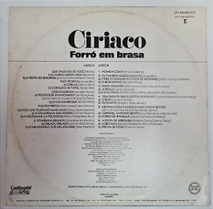 Disco de Vinil Forró em Brasa Interprete Ciríaco (1982) [usado]