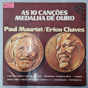 Disco de Vinil as 10 Melhores Canções Medalha de Ouro Interprete Paul Mauriat e Erlon Chaves (1972) [usado]
