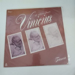 Disco de Vinil a Música e a Poesia de Vinicius Interprete Vinicius de Moraes (1987) [usado]