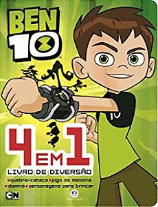 Livro Ben 10- 4 em 1 : Quebra-cabeça. Jogo de Memória. Dominó. Personagens para Brincar Autor Desconhecido (2018) [seminovo]