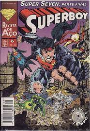 Gibi Superboy 1ª Série Nº 06 - Formatinho Autor Túnel do Tempo - Super Seven Parte Final (1995) [usado]