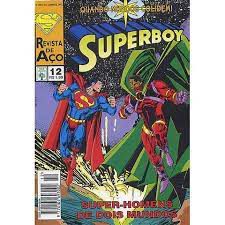 Gibi Superboy 1ª Série Nº 12 - Formatinho Autor Super-homens de Dois Mundos - Quando Mundos Colidem! (1995) [usado]