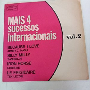 Disco de Vinil Mais 4 Sucessos Internacionais Vol.2 - Disco Compacto Interprete Jimmy C. Nash, Sandwich, Christie e Tex Lecor (1972) [usado]