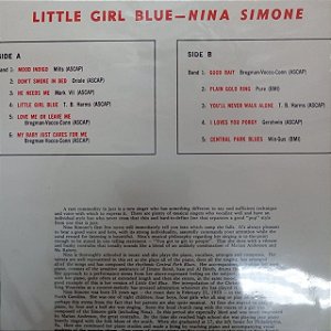 Disco de Vinil Nina Simone - Little Girl Blue Interprete Nina Simone (1983) [usado]