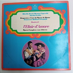 Disco de Vinil L´elisir D´amore - Romani /donizete Lp com Dois Discos Interprete Orquestra e Coro do Teatro da Ópera de Roma [usado]