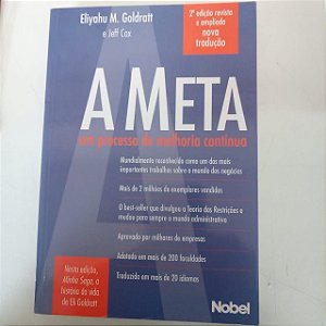 Livro a Meta - um Processo de Melhoria Continua Autor Goldratt, Eliyahu M. (2002) [usado]