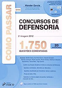Livro Como Passar em Concursos de Defensoria 2012- 1.750 Questões Comentadas Autor Garcia, Wander (2012) [usado]