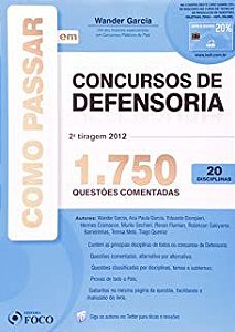 Livro Como Passar em Concursos de Defensoria 2012- 1.750 Questões Comentadas Autor Garcia, Wander (2012) [usado]