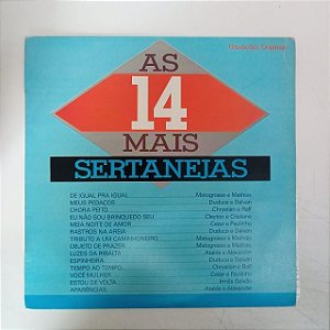Disco de Vinil as 14 Mais Sertanejas Interprete Varios Artistas (1987) [usado]