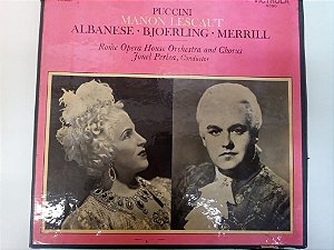 Disco de Vinil Puccini - Manon Lescaut , Abanese , Bjoerling e Merrill/box com Dois Discos Interprete Fonel Perlea e Orchestra (1893) [usado]