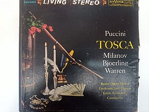 Disco de Vinil Pucini - Tosca/ Milanov/bjoaerling/warren- Box com Tres Discos Interprete Erich Leinsddorf And Orquestra [usado]