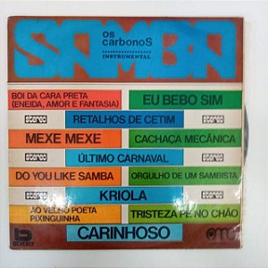 Disco de Vinil os Carbonos - Samba Instrumental Interprete os Carbonos (1973) [usado]