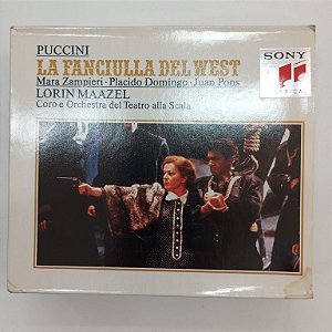 Cd Puccini - La Fanciulla Del West Box com Dois Cds Interprete Mara Zampieri - Placido Domingo e Juan Pons /lorin Maazel Coro e Orquestra (1992) [usado]