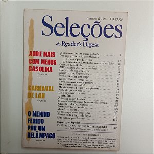 Revista Revista Reader´s Digest Fevereiro 86 Autor Revista Seleções (1986) [usado]