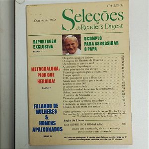 Revista Revista Reader´s Digest Seleções Outubro 82 Autor Revista Seleções (1982) [usado]