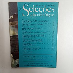 Revista Revista Reader´s Digest Seleções Setembro 76 Autor Revista Seleções (1976) [usado]