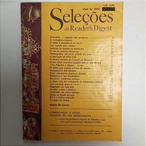 Revista Revista Reader´s Digest Seleções Abril 75 Autor Abril 1975 Seleções (1975) [usado]
