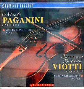 Cd Nicolo Paganini - Violin Concerto Nº 1in D Major Interprete Nicolo Paganinij e Giovanni Vbatista Viotti (2000) [usado]