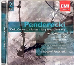 Cd Penderecki - Cello Concerto , Partita , Symphony , Threnody Interprete Krysztof Penderecki (1973) [usado]