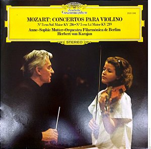 Disco de Vinil Mozart ; Concertos para Violino Interprete Anme-sphie Mutter .orquestra Filarmonica de Berlim (1979) [usado]