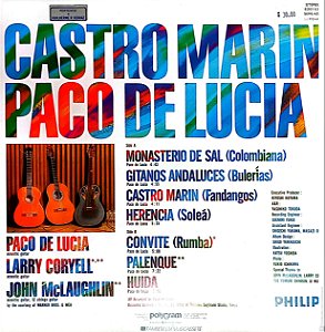 Disco de Vinil Castro Marin /paco de Lucia Interprete Castro Marin /paco de Lucia (7198) [usado]