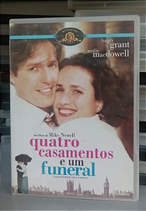 Dvd Quatro Casamentos e um Funeral Editora Mike Newell [usado]