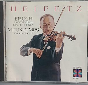 Cd Bruch Concerto 1 - Vieuxtemps Concerto 5 Interprete Jascha Heifetz (1987) [usado]