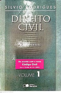 Livro Direito Civil 1 - Parte Geral Autor Rodrigues, Silvio (2007) [usado]