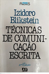Livro Técnicas de Comunicação Escrita Autor Blikstein, Izidoro (1991) [usado]