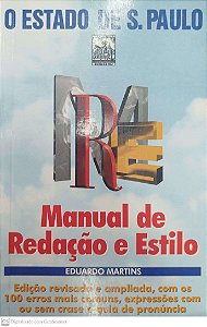 Livro Manual de Redação e Estilo - o Estado de S. Paulo Autor Martins, Eduardo (1999) [usado]