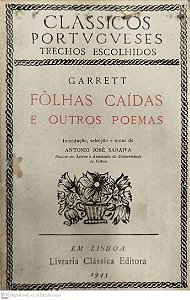 Livro Fôlhas Caídas e Outros Poemas Autor Garrett, Almeida (1943) [usado]