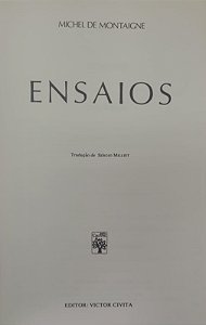 Livro Michel de Montaigne - Coleção os Pensadores Autor Montaigne, Michel de (1972) [usado]