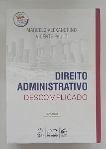 Livro Direito Administrativo Descomplicado Autor Alexandrino, Marcelo (2017) [usado]
