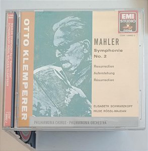 Cd Mahler: Symphonie N° 2 - Otto Klemperer, Philarmonia Chorus & Orchestra Interprete Otto Klemperer com a Orquestra e Coro Philarmonia (1989) [usado]