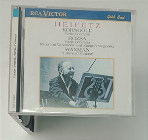 Cd Korngold / Rózsa / Waxman - Heifetz Interprete Jascha Heifetz e Várias Orquestras (1988) [usado]