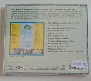 Cd Brazil Night ao Vivo Montreux 1983 Interprete Caetano Veloso, João Bosco e Ney Matogrosso [novo]
