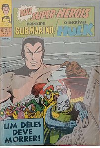 Gibi Príncipe Submarino e o Incrível Hulk #9 Super X (5ª Série) Autor (1968) [usado]