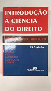 Livro Introdução À Ciência do Direito Autor Montoro, André Franco (2000) [usado]
