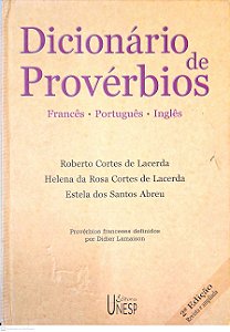 Livro Dicionário de Provérbios: Francês, Português, Inglês Autor Lacerda, Roberto Cortes de (2004) [usado]