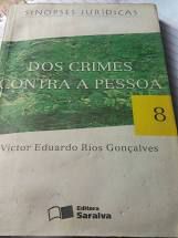 Livro dos Crimes contra a Pessoa - Sinopses Jurídicas Vol. 8 Autor Gonçalves, Victor Eduardo Rios (2001) [usado]
