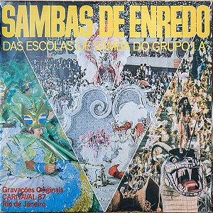 Disco de Vinil Sambas de Enredo das Escolas de Samba do Grupo 1a* (gravações Originais Carnaval 87 Rio de Janeiro) Interprete Varios (1986) [usado]