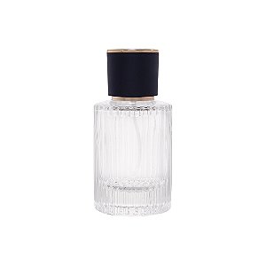 Frasco Cloé 50ml e Válvula Tampa Preta Luxo Rosca 15/400