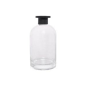 Frasco Tarot 500ml Tampa Luxo Preta c/ Furo Rosca 28mm