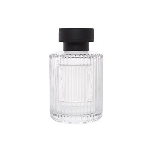 Frasco Ébano 150ml e Tampa Luxo Preta Rosca c/ Furo 28mm