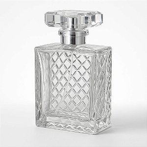 Frasco Cristale 100ml Válvula Prata Tampa Luxo 15/410