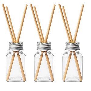 Kit 30 Pet Aromatizante Difusor 40ml + 30 Tampas Alumínio + 90 Varetas