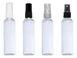 Kit 100 Frascos Perfume Pet 60 Ml Cilíndrico Com Válvula Spray