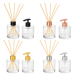 Kit Lavabo Picolo 240ml + Varetas de Fibra Cor Madeira 25cm + Válvula Bico De Pato Luxo
